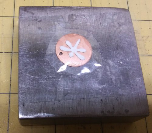 Judy Larson's Think Outside the Box - Alternative Metal Texturing - , Metalwork, Texturing, Hammering can dislodge the paper design